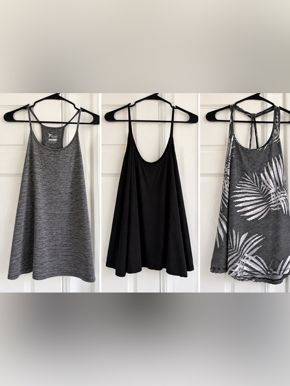 Set of 3 Women’s Black & Gray Workout Tops